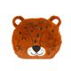 Coussin tête panthère polyester marron 30x30cm