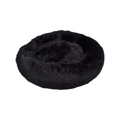 Coussin fluffy rond polyester noir D 75cm