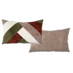Coussin patchwork SCOTT rectangulaire velours côtelé 30x50cm