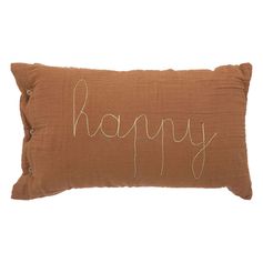 Coussin rectangulaire double gaze de coton noisette 50x30cm