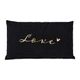 Coussin rectangulaire LOVE noir et doré 50x30cm