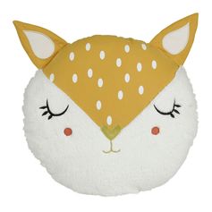 Coussin rond biche bicolore 50x40cm