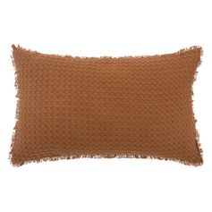 Coussin WIDDY nid d'abeille terracotta polyester et coton 30x50cm