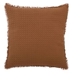 Coussin WIDDY nid d'abeille terracotta polyester et coton 45x45cm