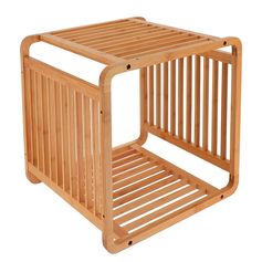 Cube de rangement empilable bambou bois 33x33cm