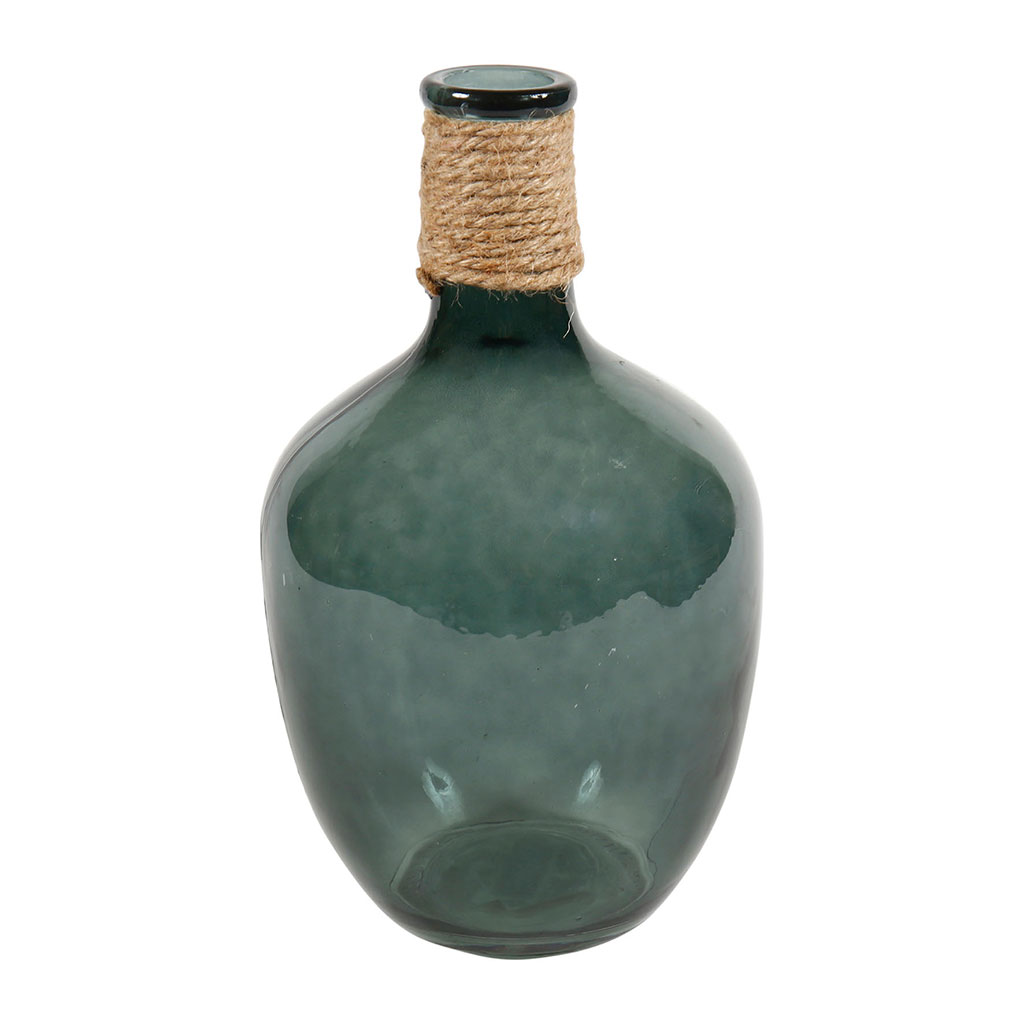 Dame jeanne en verre avec corde H 27.5cm