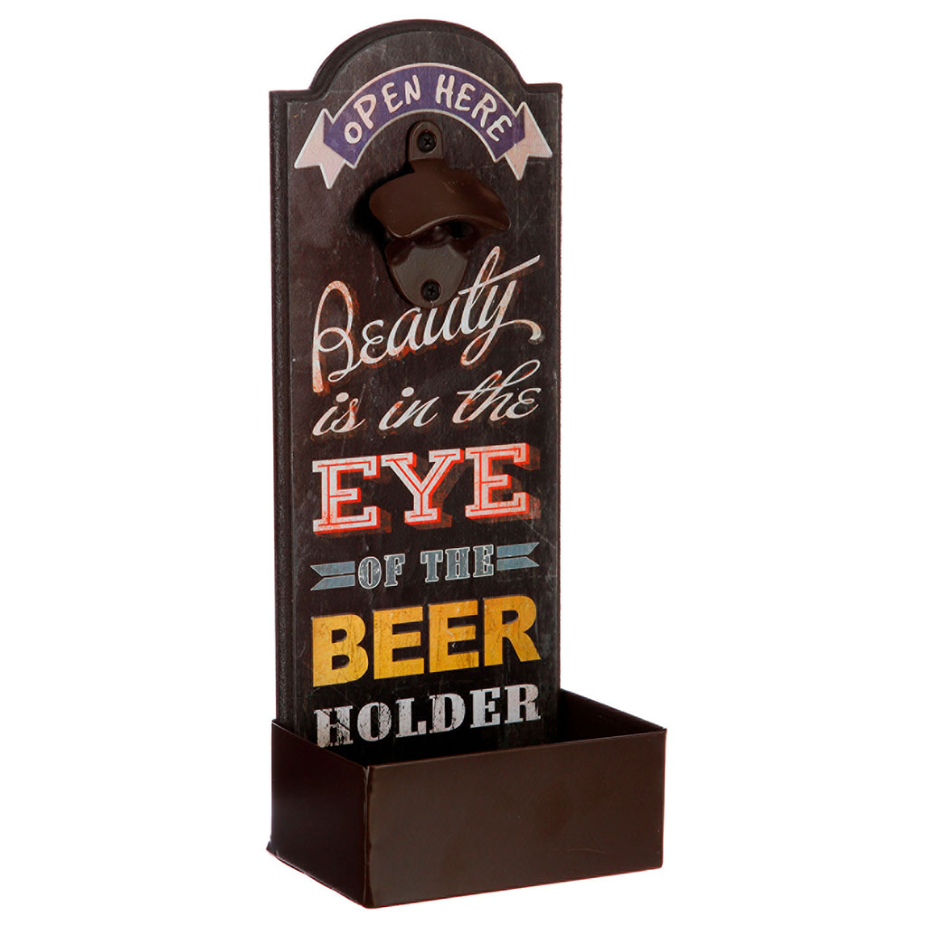 Décapsuleur mural vintage avec récupérateur 36x14cm