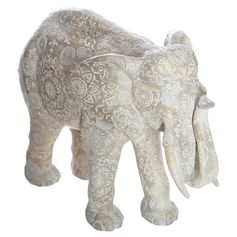 Décoration à poser résine éléphant blanc H 22cm
