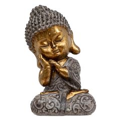 Décoration bouddha enfant poly résine H 14cm
