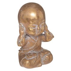 Décoration bouddha sagesse doré H 15cm