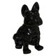 Décoration chien bouledogue céramique noir H 22cm