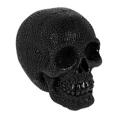 Décoration crâne SKULL résine strass noir 11x13.2x14.5cm