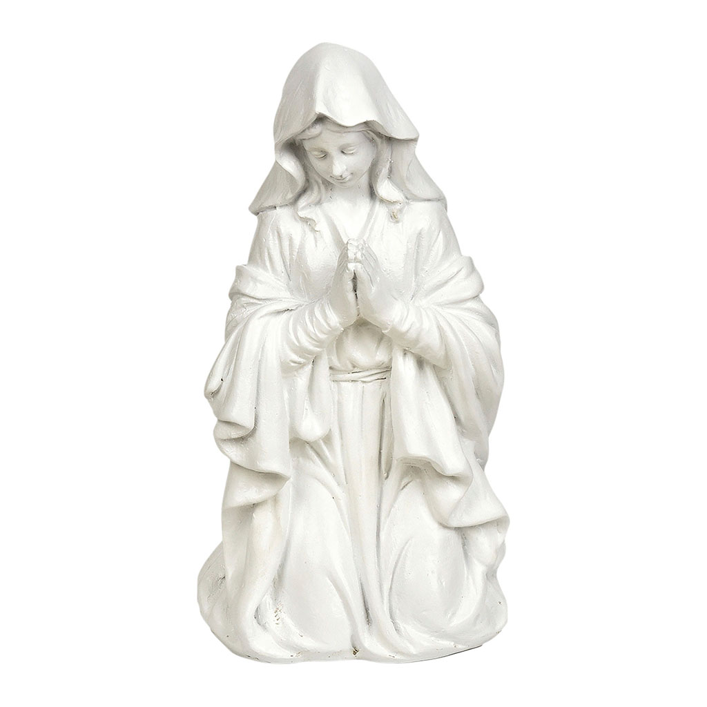 Décoration funéraire vierge résine blanc H 30cm