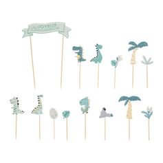 Décoration gâteau anniversaire 14 pièces dinosaure - NOEMIE HONIAT