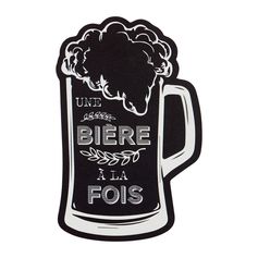 Décoration murale bière fibres de bois et papier 19.5x30cm