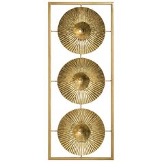 Décoration murale métal doré 25x61cm