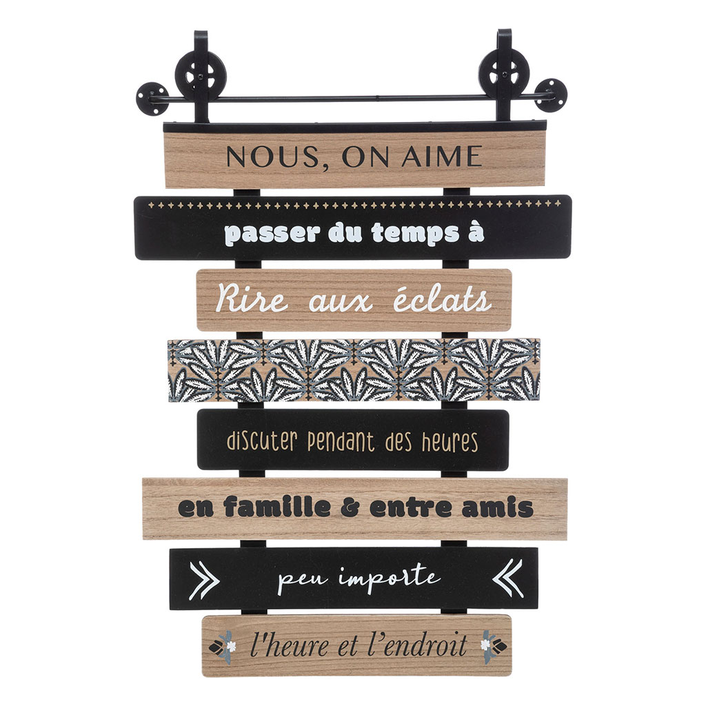 Décoration murale panneaux poulies 47.8X4X71.8cm