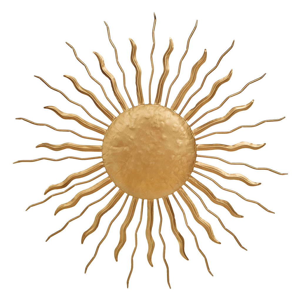 Décoration murale soleil EDWIGE métal doré D80cm