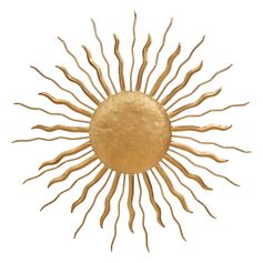 Décoration murale soleil EDWIGE métal doré D80cm