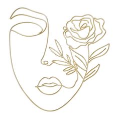 Décoration murale visage or 42x40cm