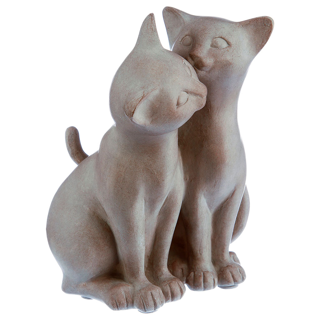 Décoration statuette chat résine H 15cm - Centrakor