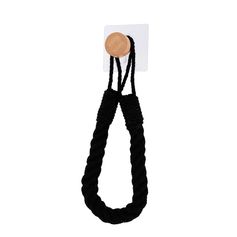 Dérouleur papier WC corde EASY CHIC adhésif noir 14x30x4cm