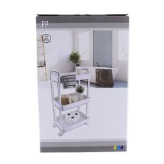 Desserte blanche 3 niveaux H 77cm