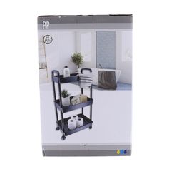 Desserte noire 3 niveaux H 77cm