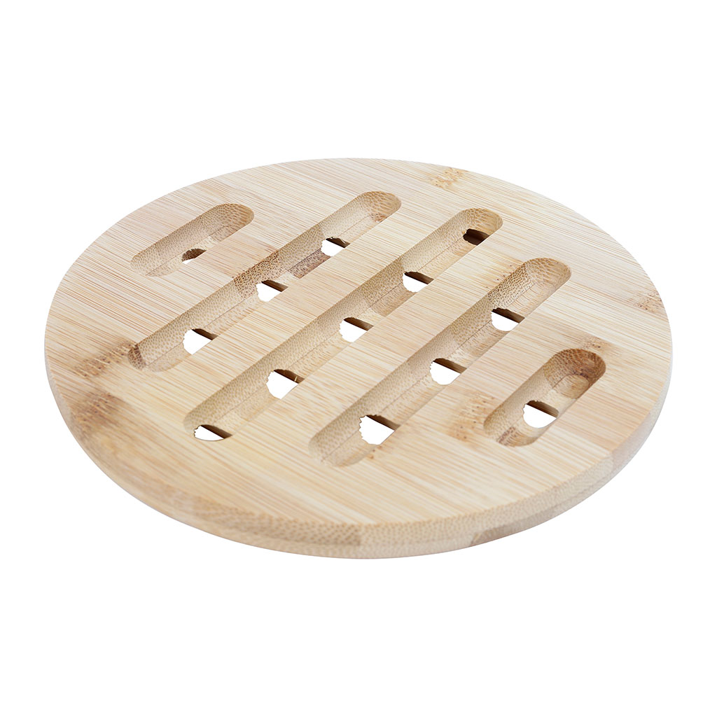 Dessous de plat en bois en forme de bouton, diamètre 23 cm : Tourlonias