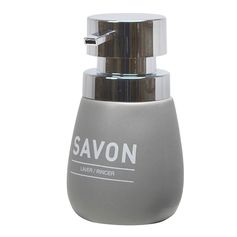 Distributeur de savon flacon pompe ovale gris mat 8.5x15cm