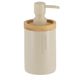 Distributeur à savon polyrésine beige bambou 7.5x17cm