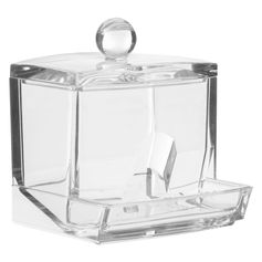 Distributeur de cotons-tiges plastique transparent 9.3x9.9x8cm