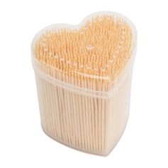 Boite à cure-dents bambou forme cœur