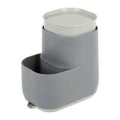 Distributeur de liquide vaisselle et porte éponge en plastique H 15cm