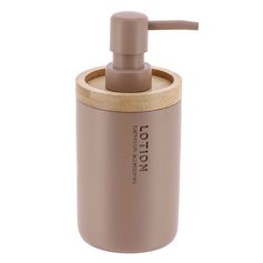 Distributeur de savon à poser TIMELESS cappuccino et bois clair 280ml