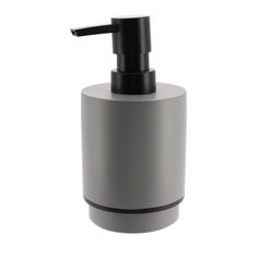 Distributeur de savon en polyrésine rond gris 8x15.6cm