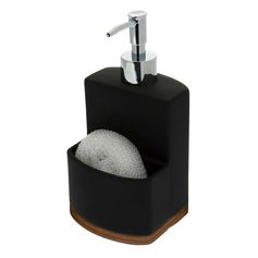 Distributeur de savon noir céramique 9.5x8.9x17cm