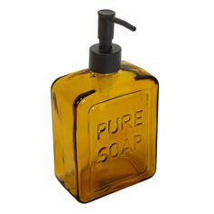 Distributeur de savon PURE SOAP verre ambre et noir 570ml