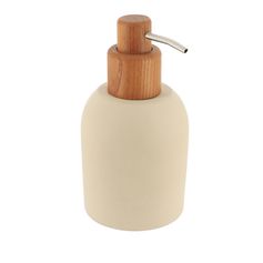 Distributeur savon ciment rond beige