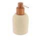 Distributeur savon ciment rond beige