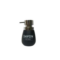 Distributeur à savon flacon pompe ovale noir mat 8.5x15cm