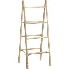 Double échelle porte serviette pliable bambou 48x116x52cm