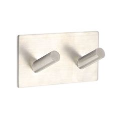 Double patère adhésive en acier chrome 9x4.5x3cm