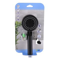 Douchette 5 fonctions noire 16x29.5x8.5cm