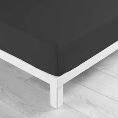 Drap housse coton 57 fils noir 140x190cm