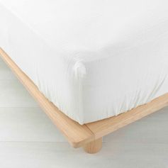 Drap housse gaze de coton ANGELIA blanc 140x190cm