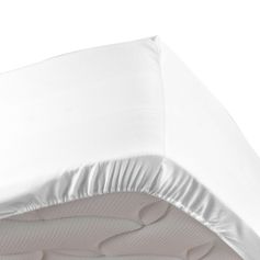 Drap housse percale de coton PERCALINE blanc 180x200cm