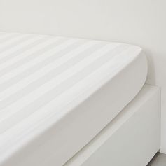 Drap housse satin de coton craie 140x190cm