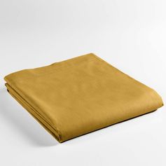 Drap plat coton 57 fils ocre 240x300cm
