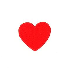 Ecusson brodé thermocollant cœur rouge 3.5x4.1cm